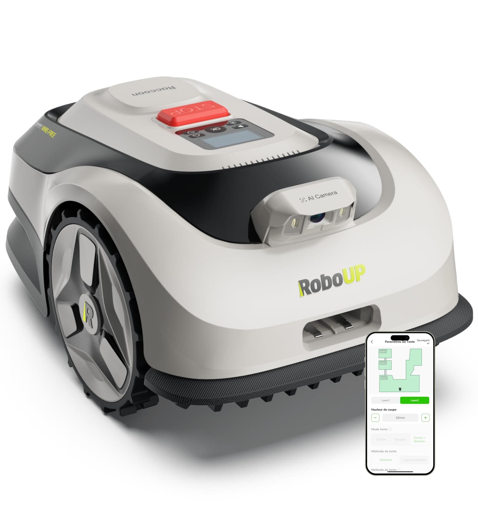 RoboUP Raccoon 2 SE Robot Tondeuse-600m²
