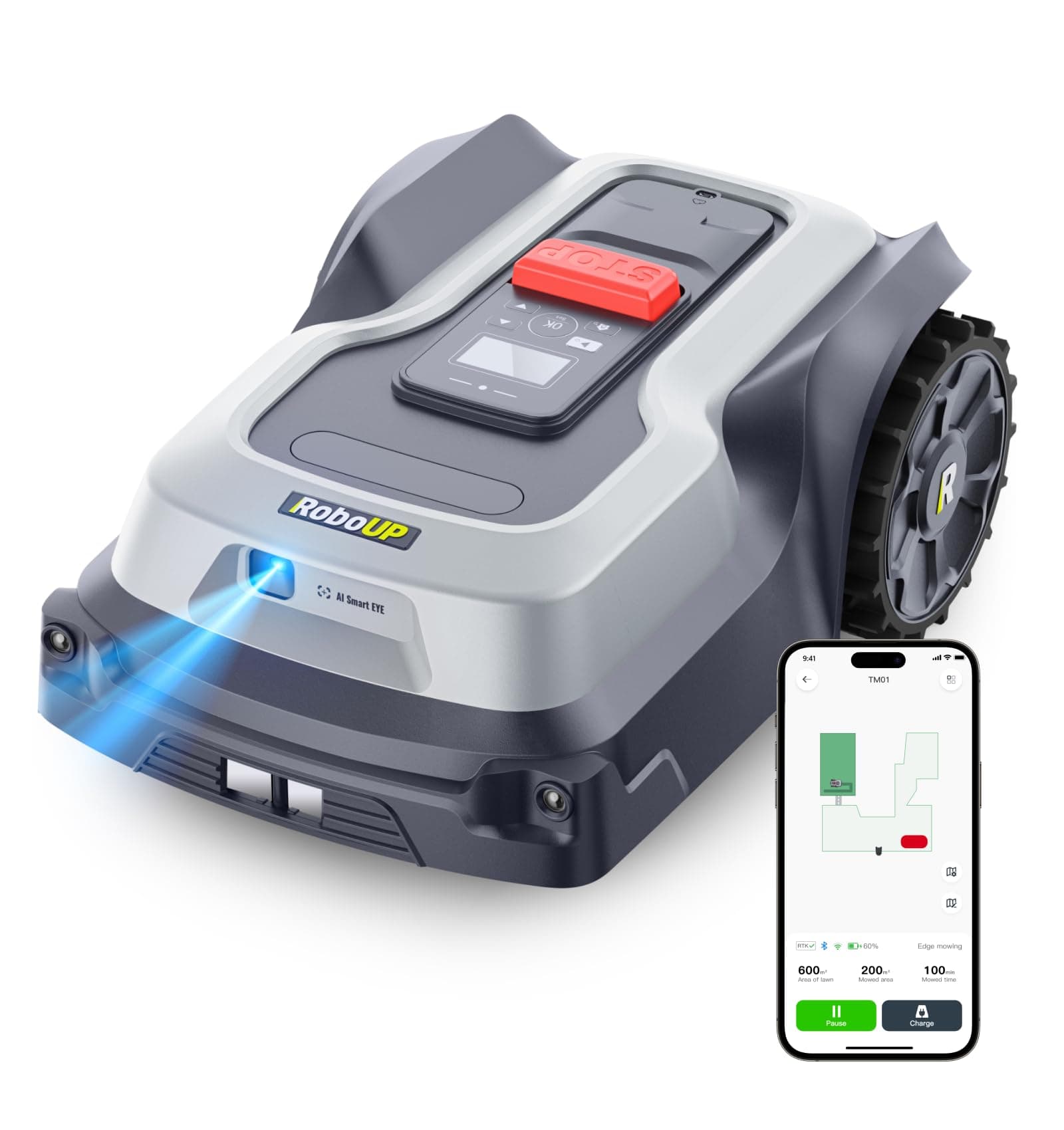 RoboUP Robot Tondeuse sans Fil Périphérique T600