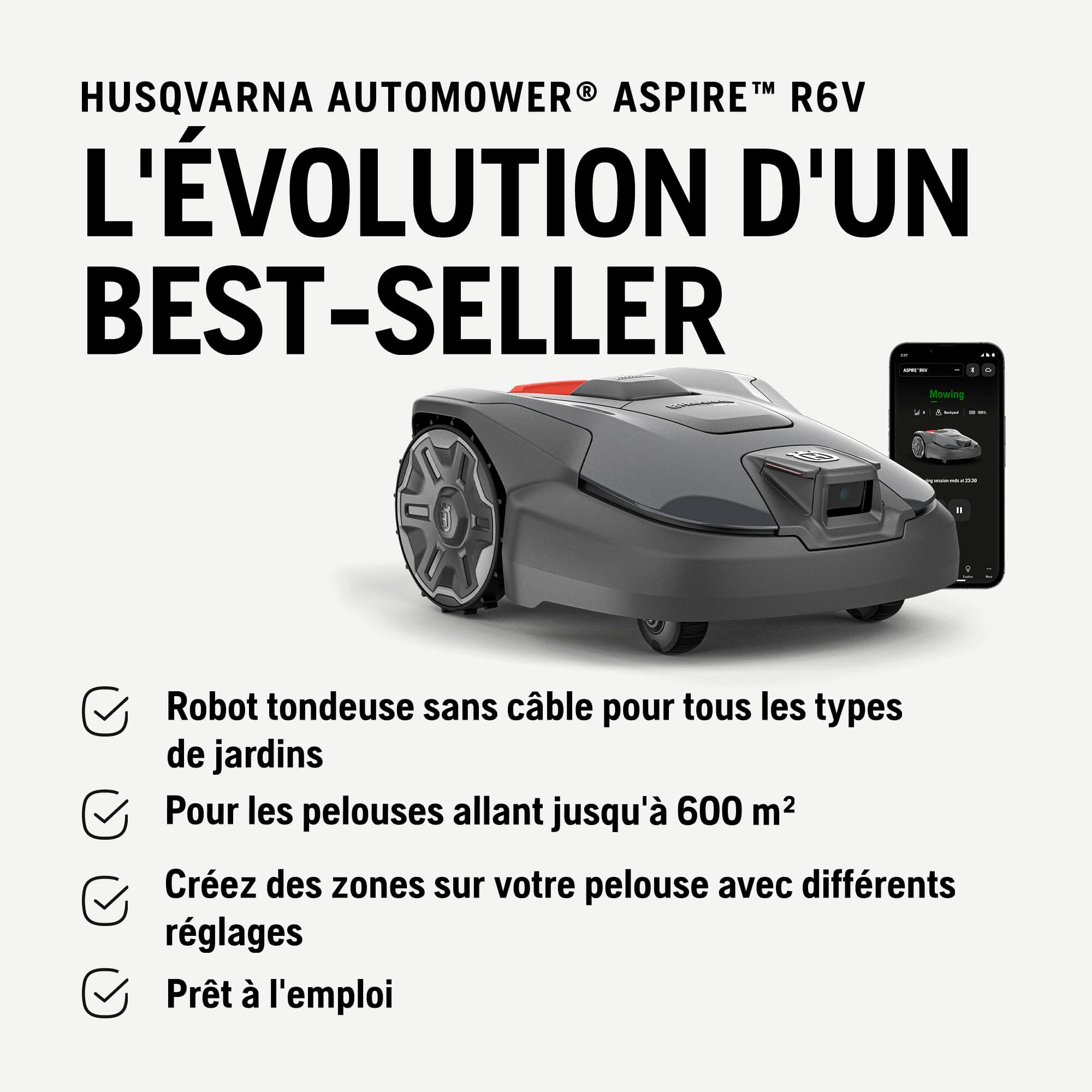 HUSQVARNA Automower® Aspire R6V – Robot Tondeuse sans Fil périphérique — vue 2