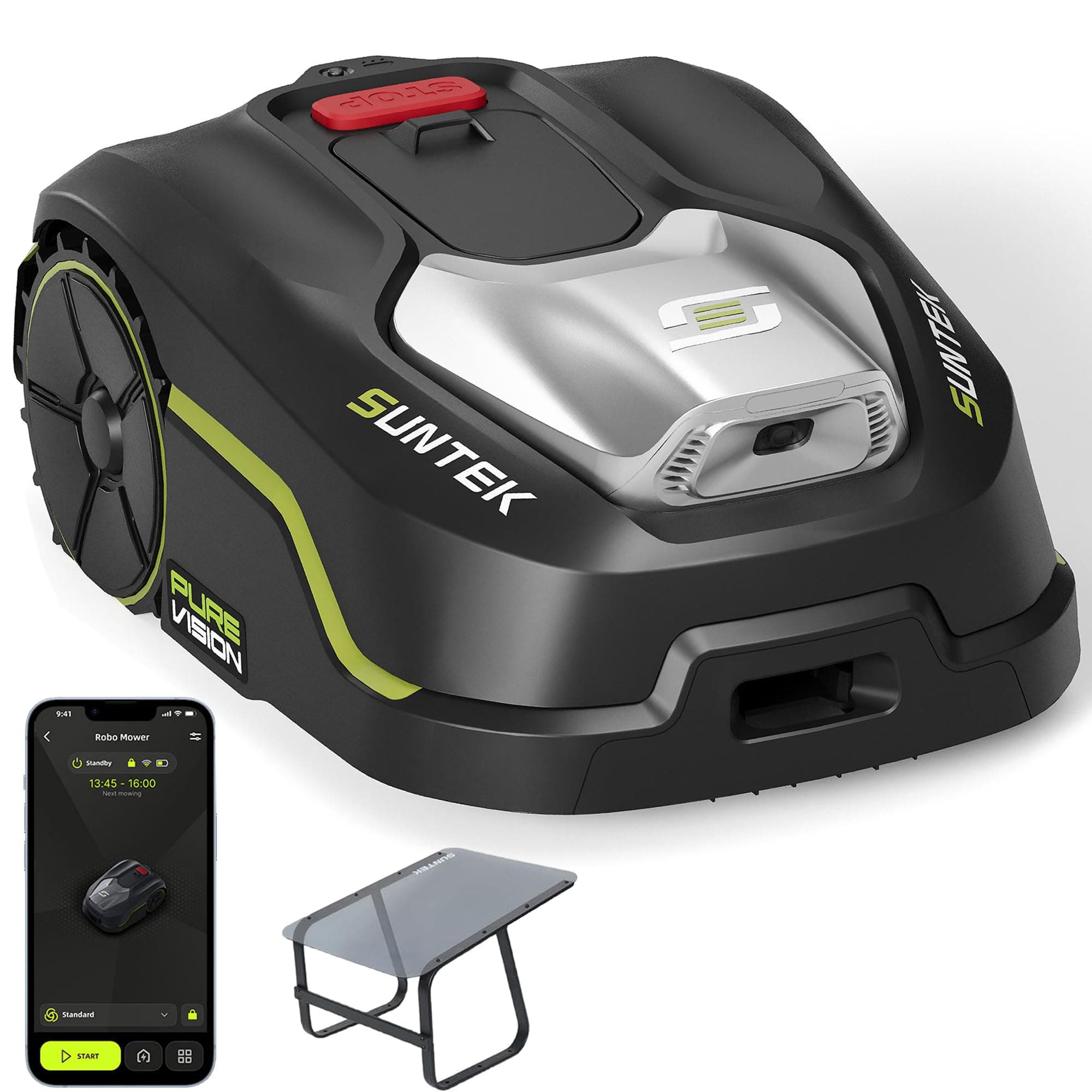 SUNTEK Robot Tondeuse sans Fil Périphérique - Robot Tondeuse IA + Vision pour 250 m²