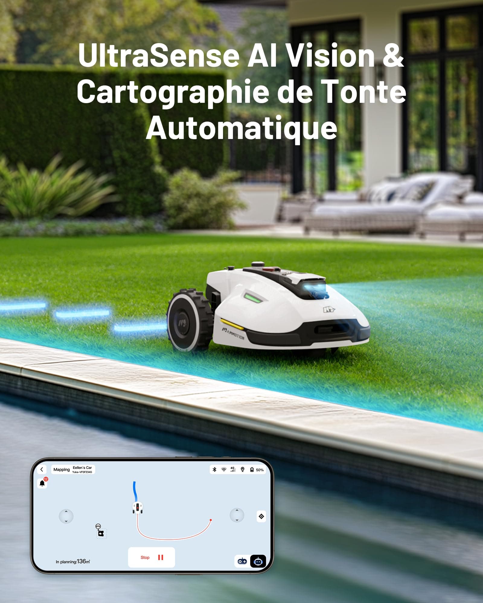 MAMMOTION YUKA 2000 Tondeuse Robot sans Fil Périphérique — vue 2