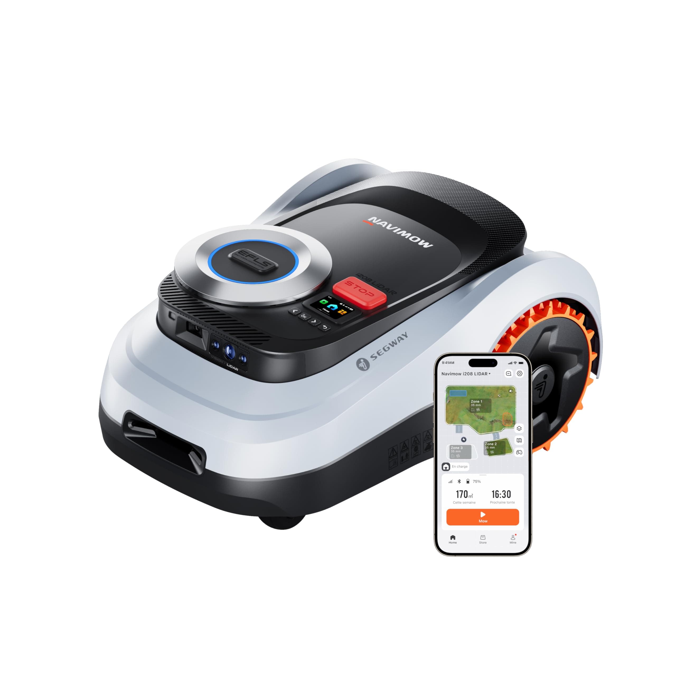 Segway Navimow i208 LiDAR Robot Tondeuse sans Fil périphérique