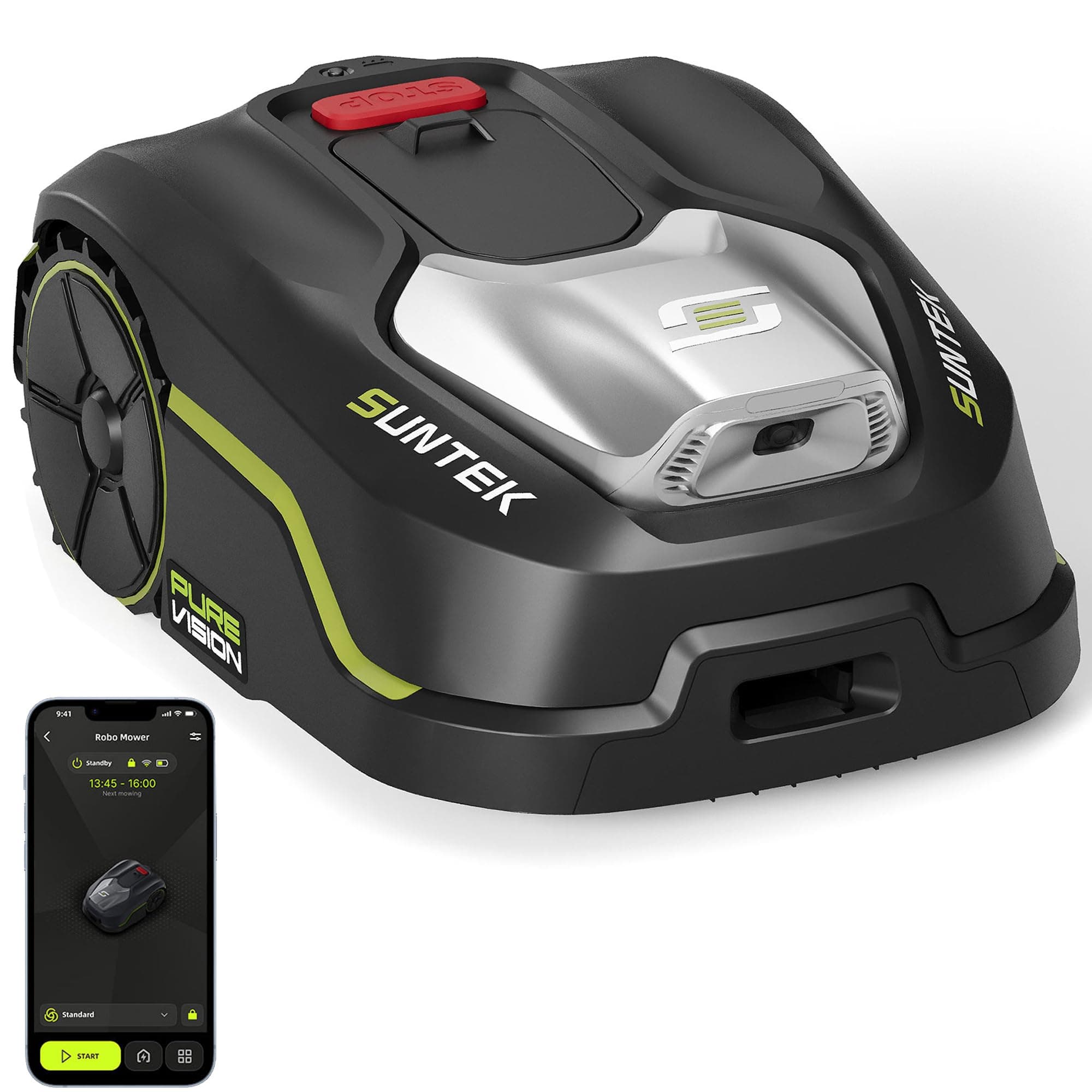 SUNTEK Robot Tondeuse sans Fil Périphérique - Robot Tondeuse IA + Vision pour 250 m²