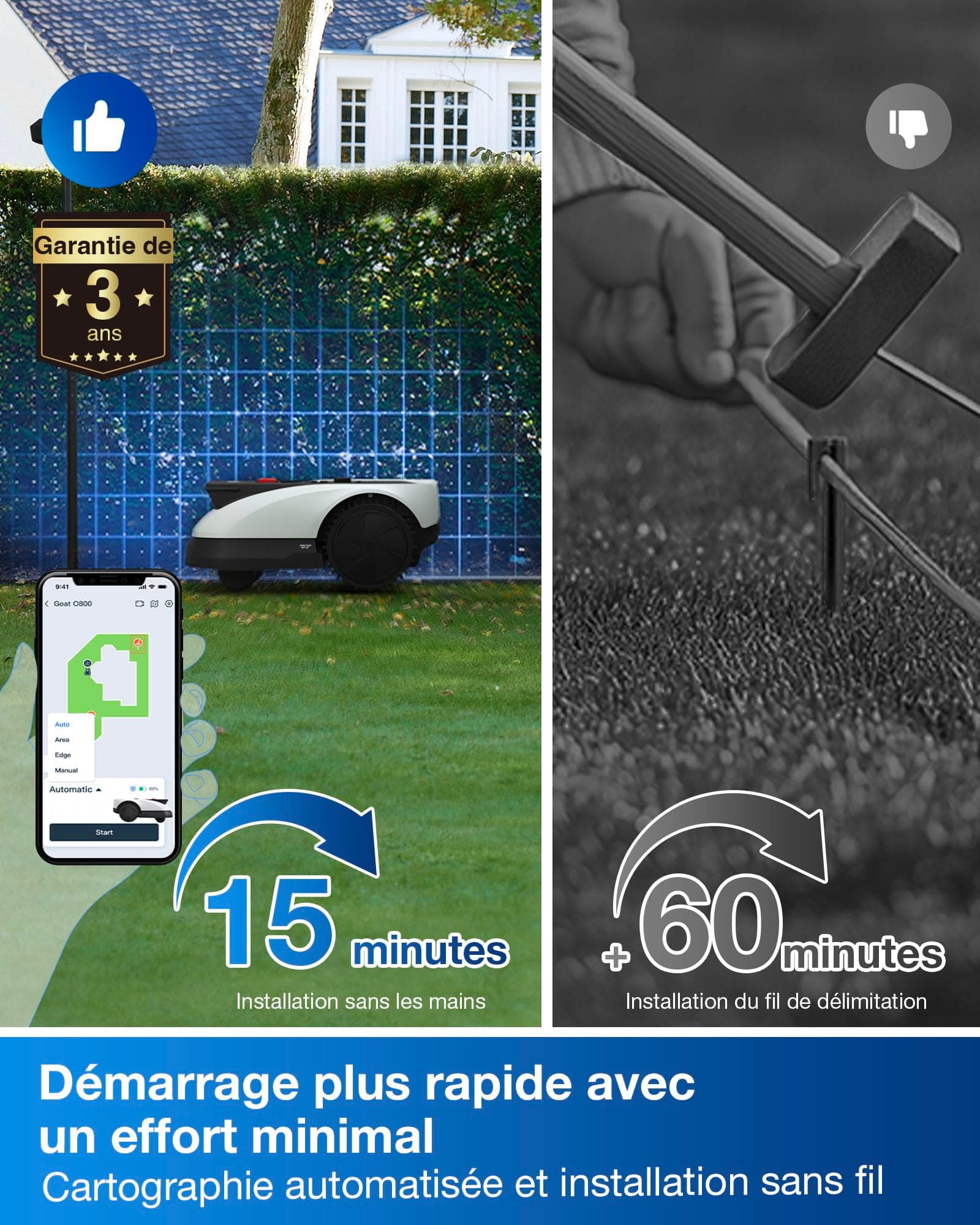 ECOVACS Goat O800 RTK Robot Tondeuse sans Fil périphérique 800 m² — vue 2