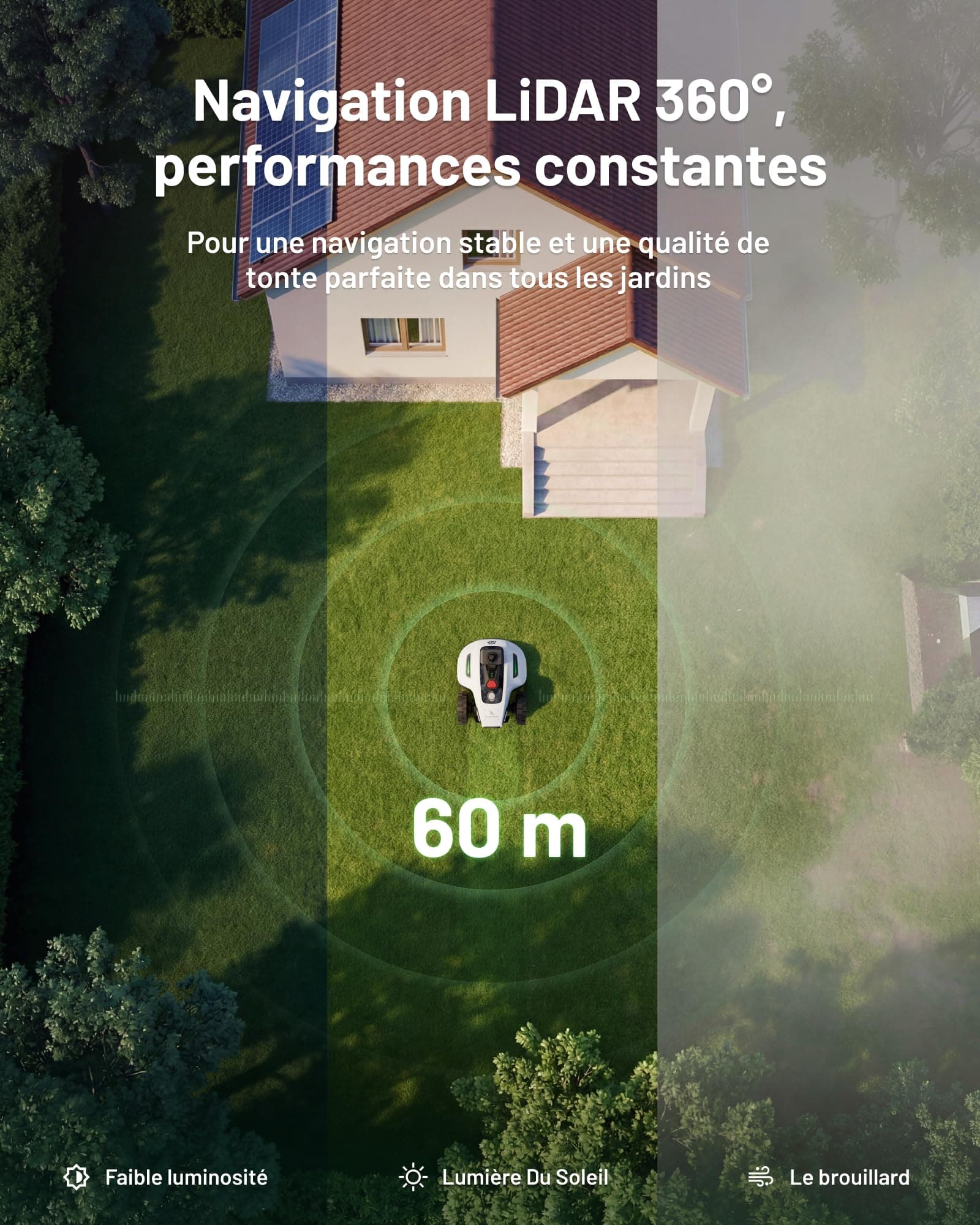 MAMMOTION YUKA Mini 2 800 LiDAR Robot Tondeuse sans Fil Périmétrique – Jusqu’à 800 m² — vue 3