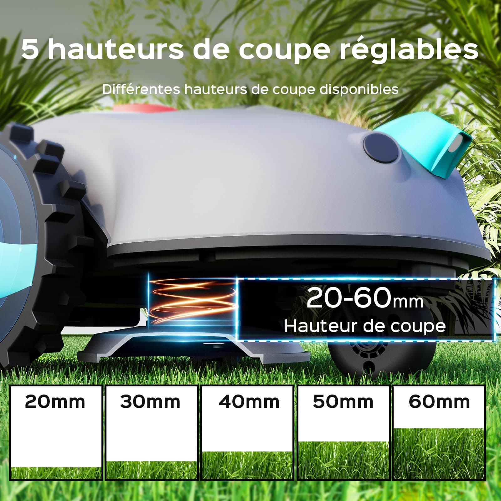 YARDCARE V100 Robot Tondeuse sans Fil Périphérique — vue 3
