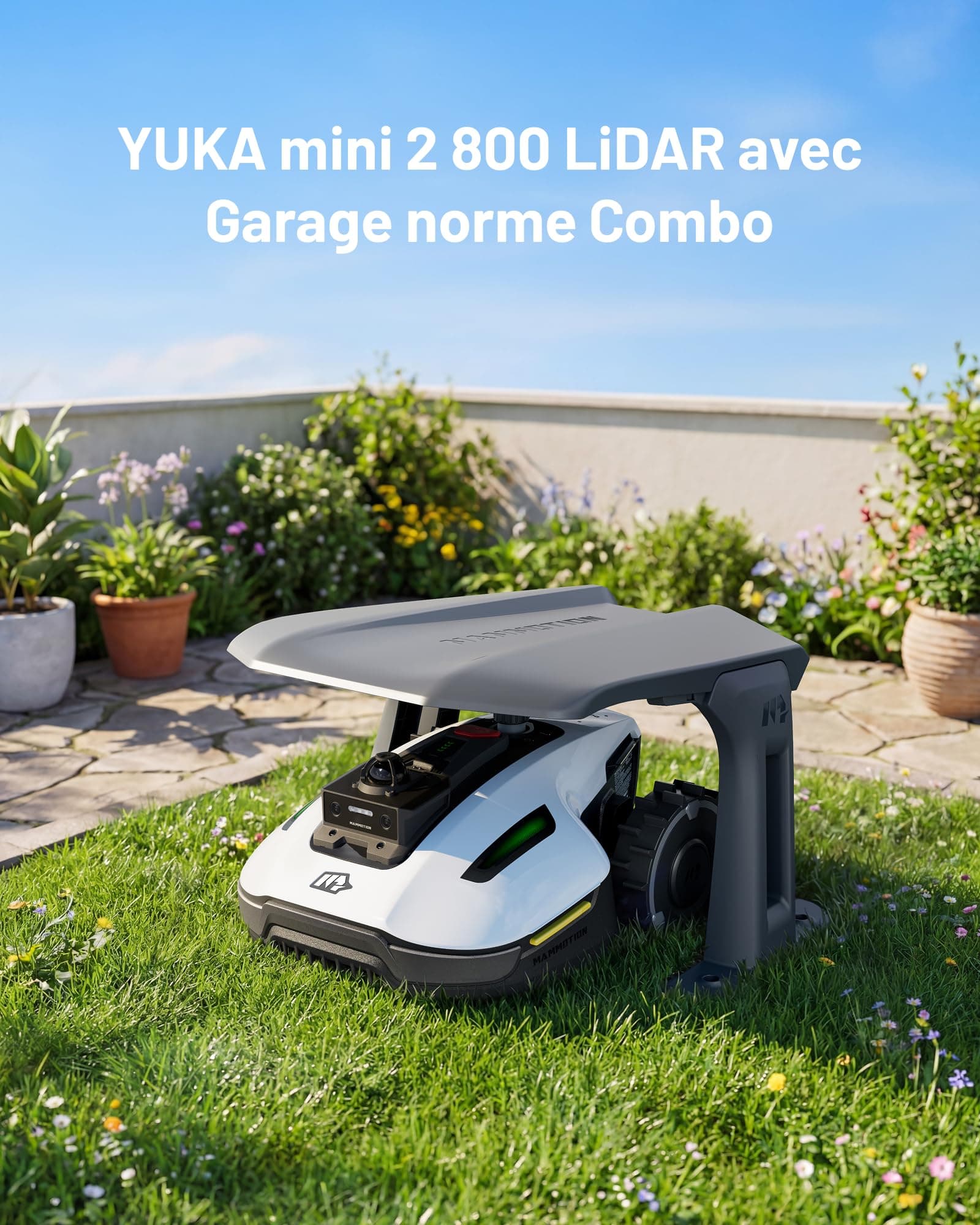 MAMMOTION YUKA Mini 2 800 LiDAR Robot Tondeuse avec Garage Standard — vue 2