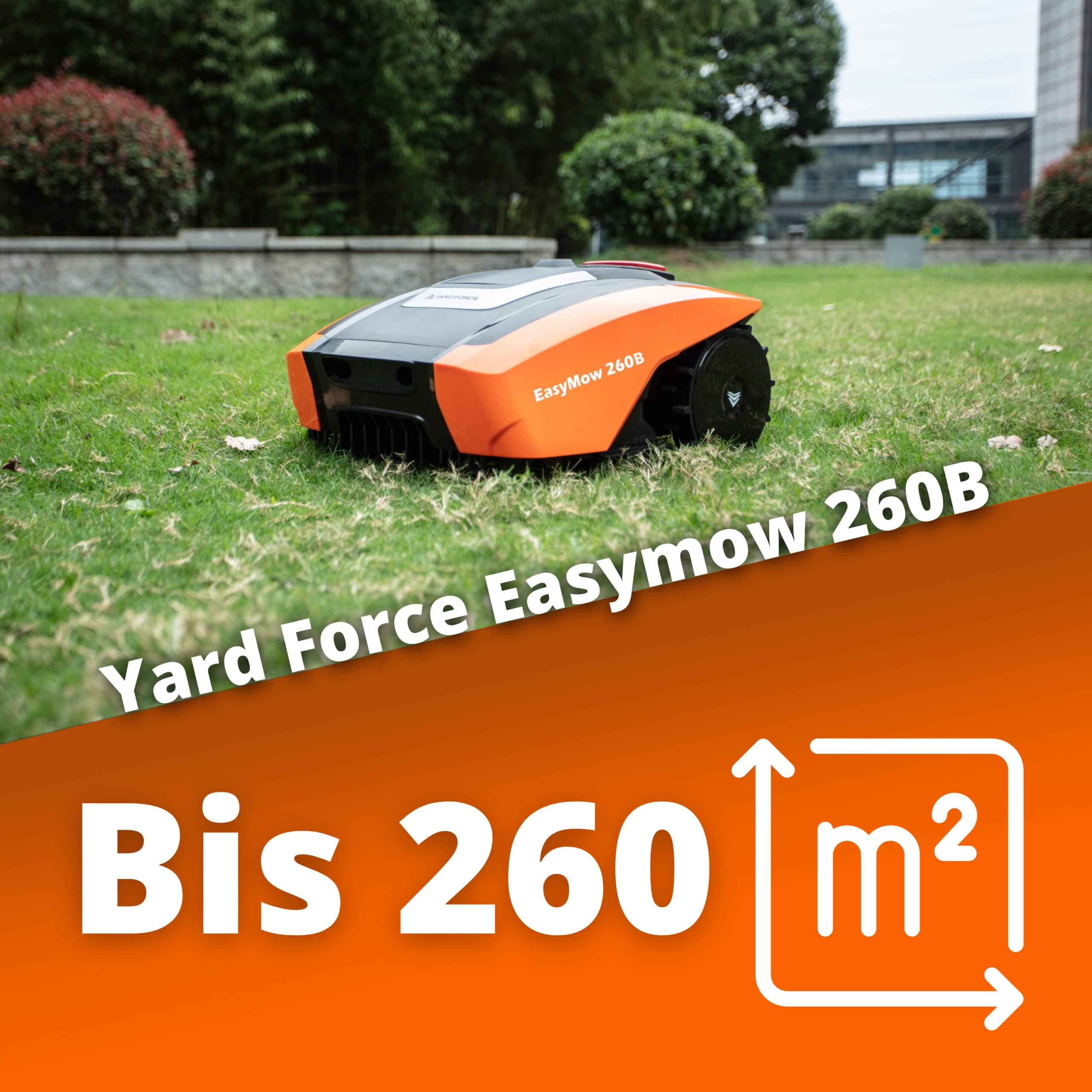 Yard Force Robot Tondeuse Easymow 260B pour Jardins jusqu'à 260m². Noir/Orange — vue 2