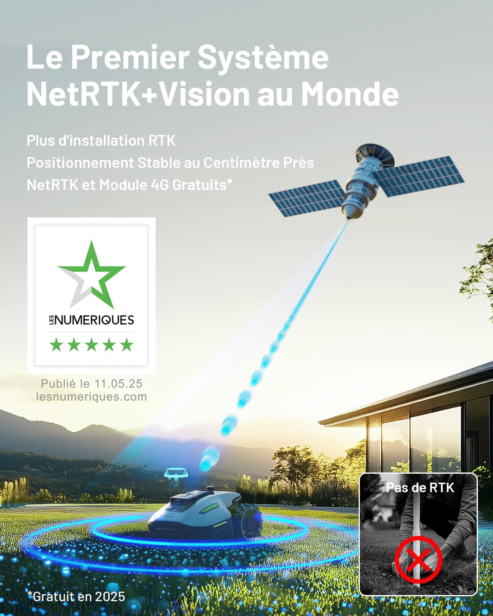 MAMMOTION YUKA Mini 700 Robot Tondeuse sans Fil Périphérique — vue 2