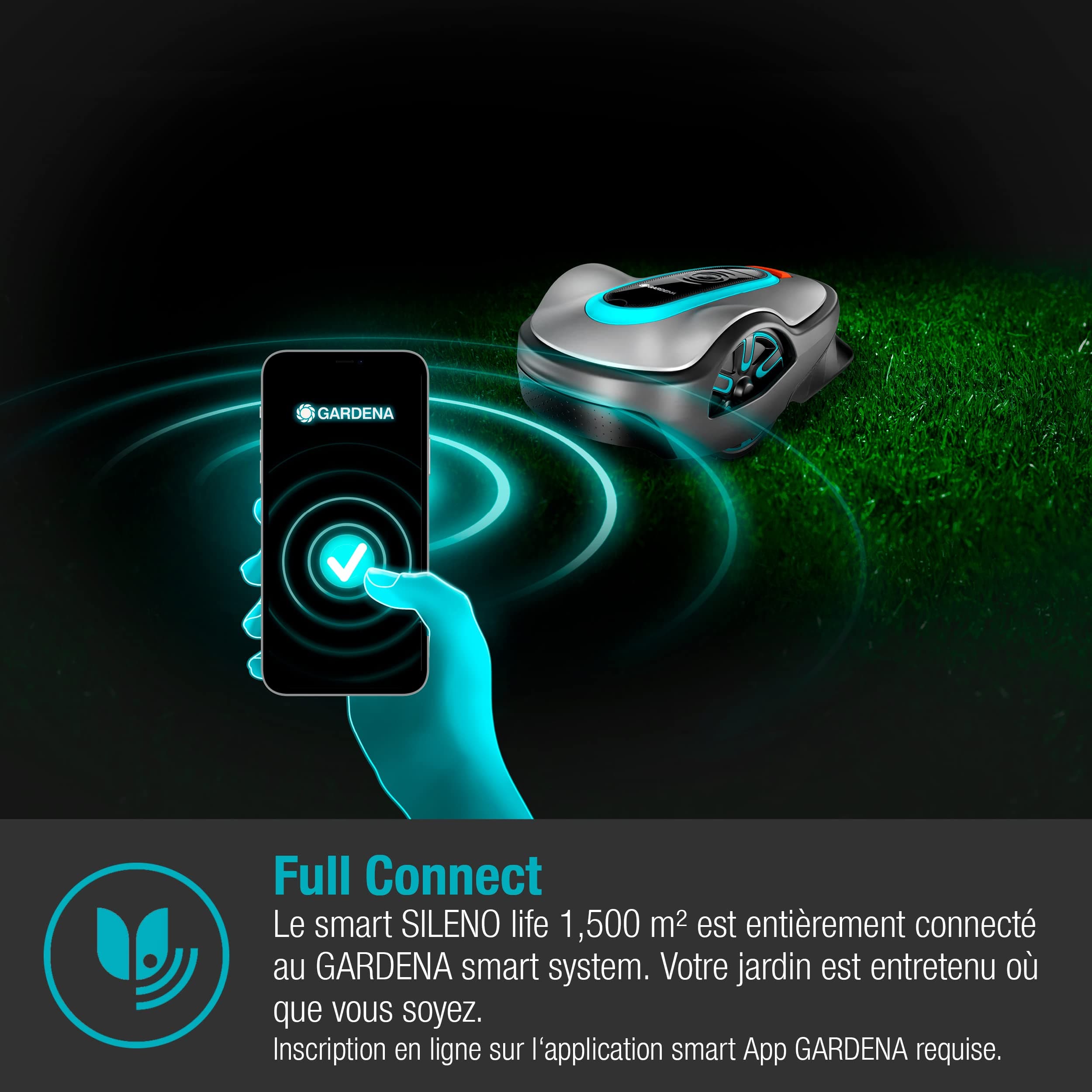 Gardena Tondeuse Robot Smart SILENO Life 1500 Set : Technologie Lona IA innovante — vue 3