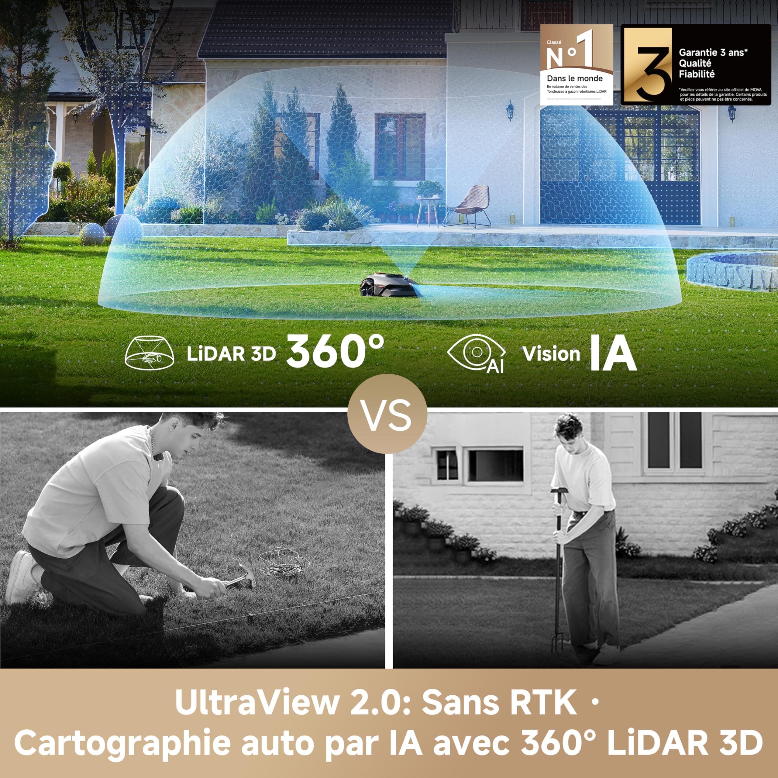 MOVA LiDAX Ultra 800 Robot Tondeuse sans Fil périphérique — vue 2