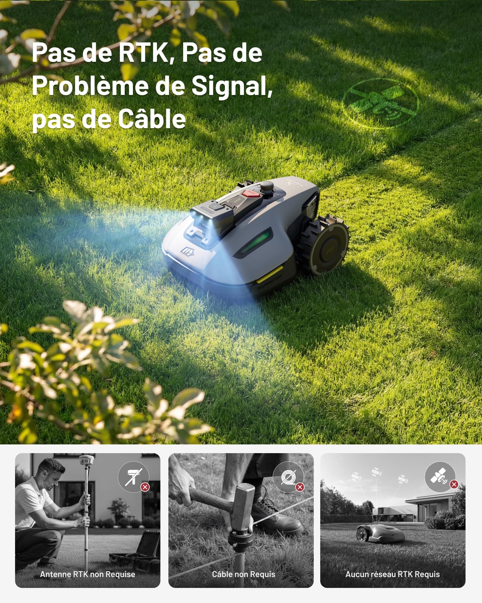 MAMMOTION YUKA Mini 2 500 Robot Tondeuse — vue 3