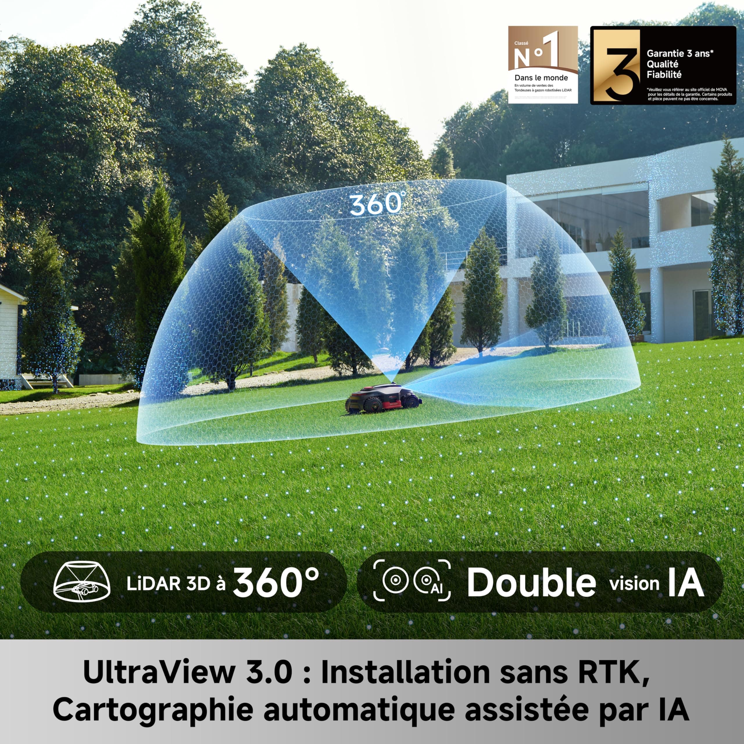 MOVA LiDAX Ultra 1000 AWD Robot Tondeuse sans RTK — vue 2