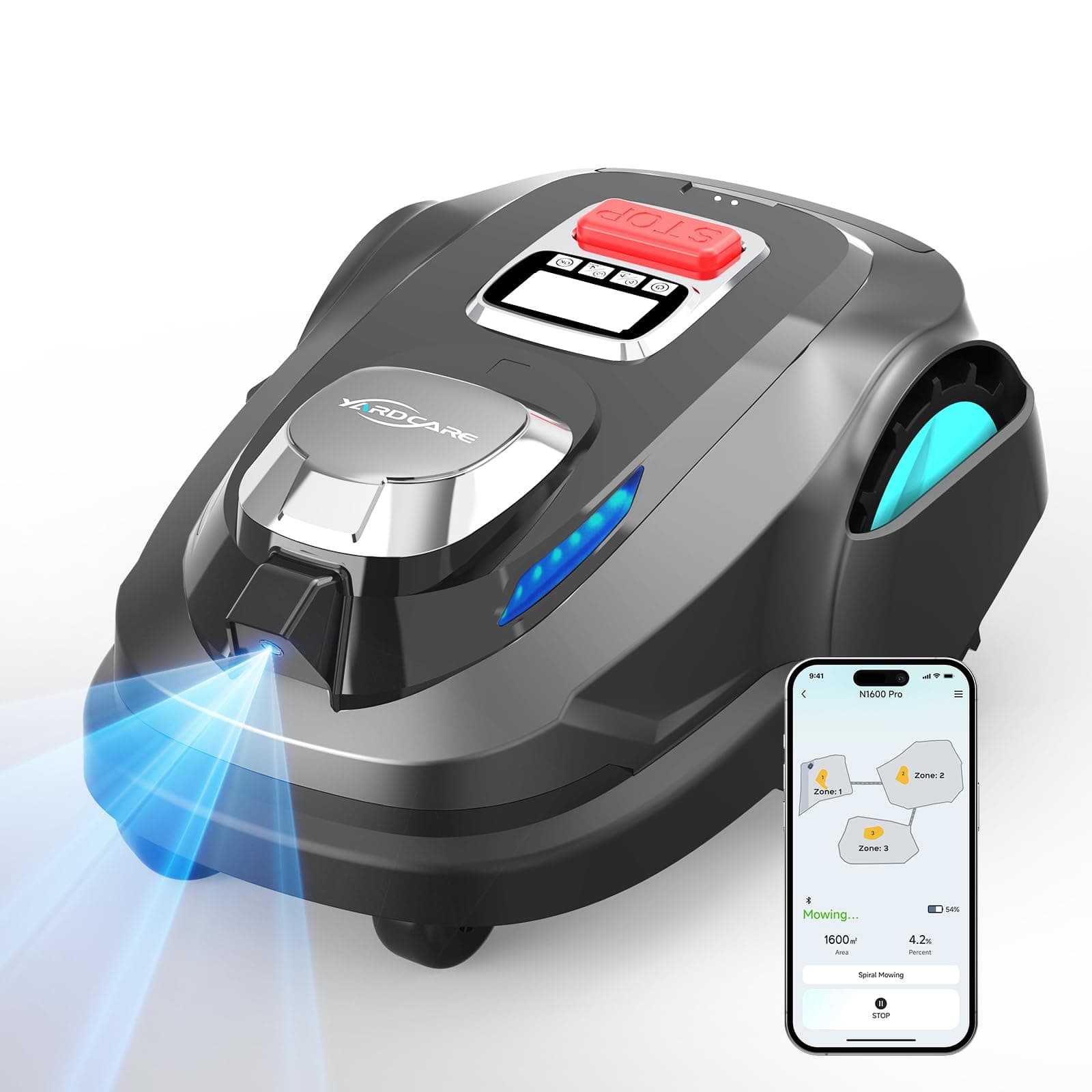 (2026 Upgrade) YARDCARE N1600 Pro Robot Tondeuse sans Fil périphérique