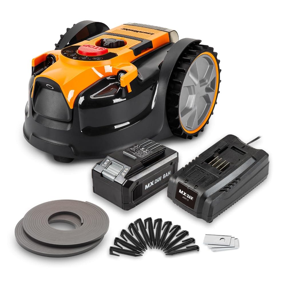 Robot Tondeuse Autonome 24V - 8Ah sans Fil périmétrique - Le Robot Le Plus Simple du marché