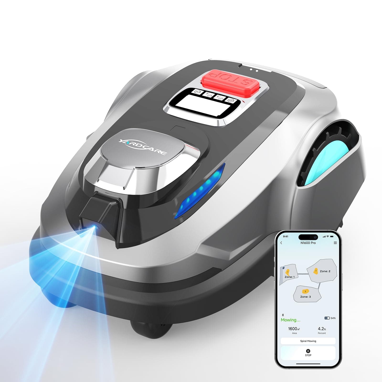 (2026 Upgrade) YARDCARE N1600 Pro Robot Tondeuse sans Fil périphérique