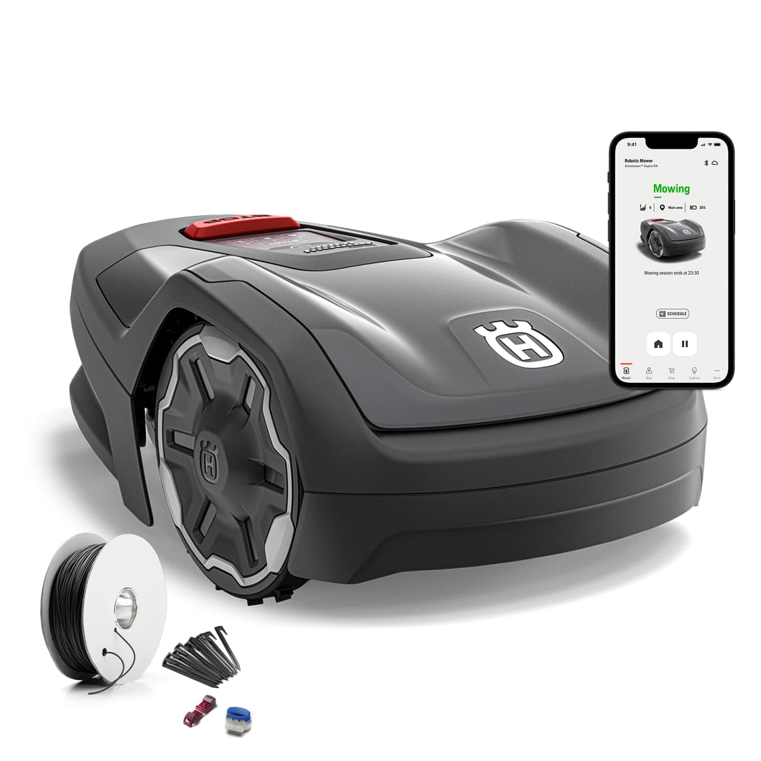 Husqvarna Robot Tondeuse Automower Aspire R4 pour 400 m² de Surface I Tondeuse à Gazon sans Fil Robot contrôle Via l'app