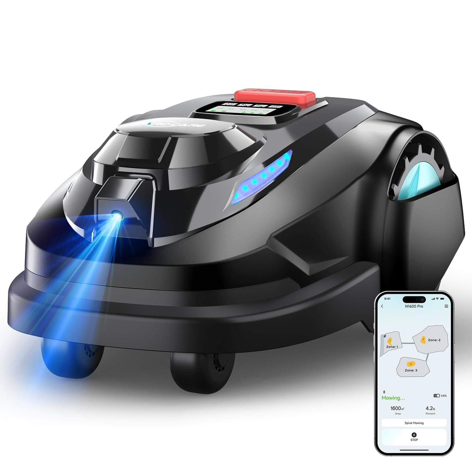 YARDCARE N1600 Pro Robot Tondeuse avec Navigation RTK + Vision